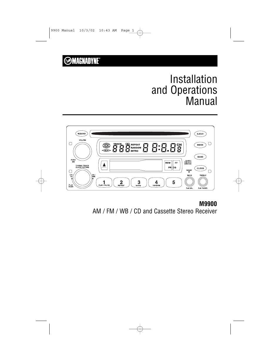 Magnadyne M9900 User Manual | 12 pages