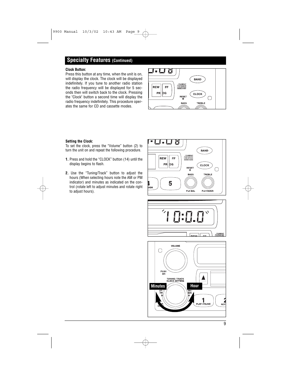 Specialty features | Magnadyne M9900 User Manual | Page 9 / 12