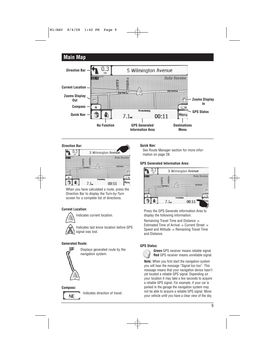 Main map | Magnadyne M1-NAV User Manual | Page 9 / 36