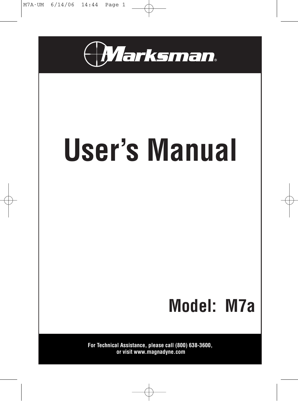 Magnadyne M7a User Manual | 12 pages