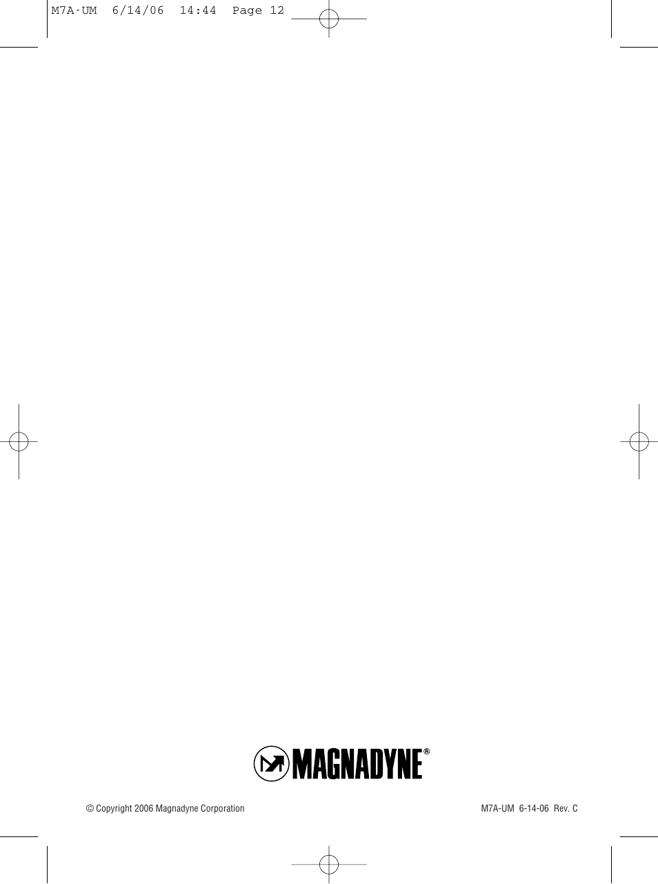 Magnadyne M7a User Manual | Page 12 / 12