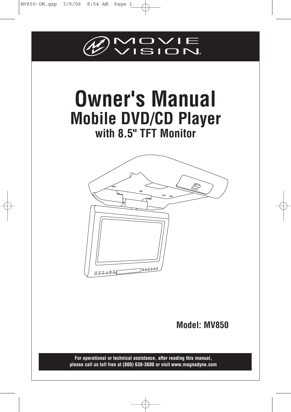 Magnadyne MV850 User Manual | 20 pages