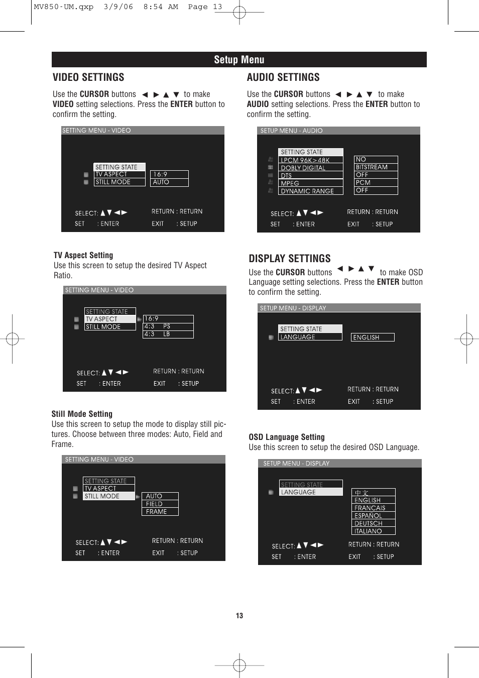 Magnadyne MV850 User Manual | Page 13 / 20