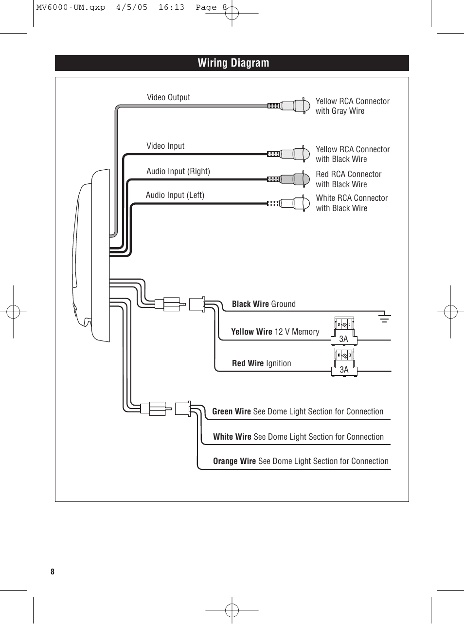 Wiring diagram | Magnadyne MV6000 User Manual | Page 8 / 24