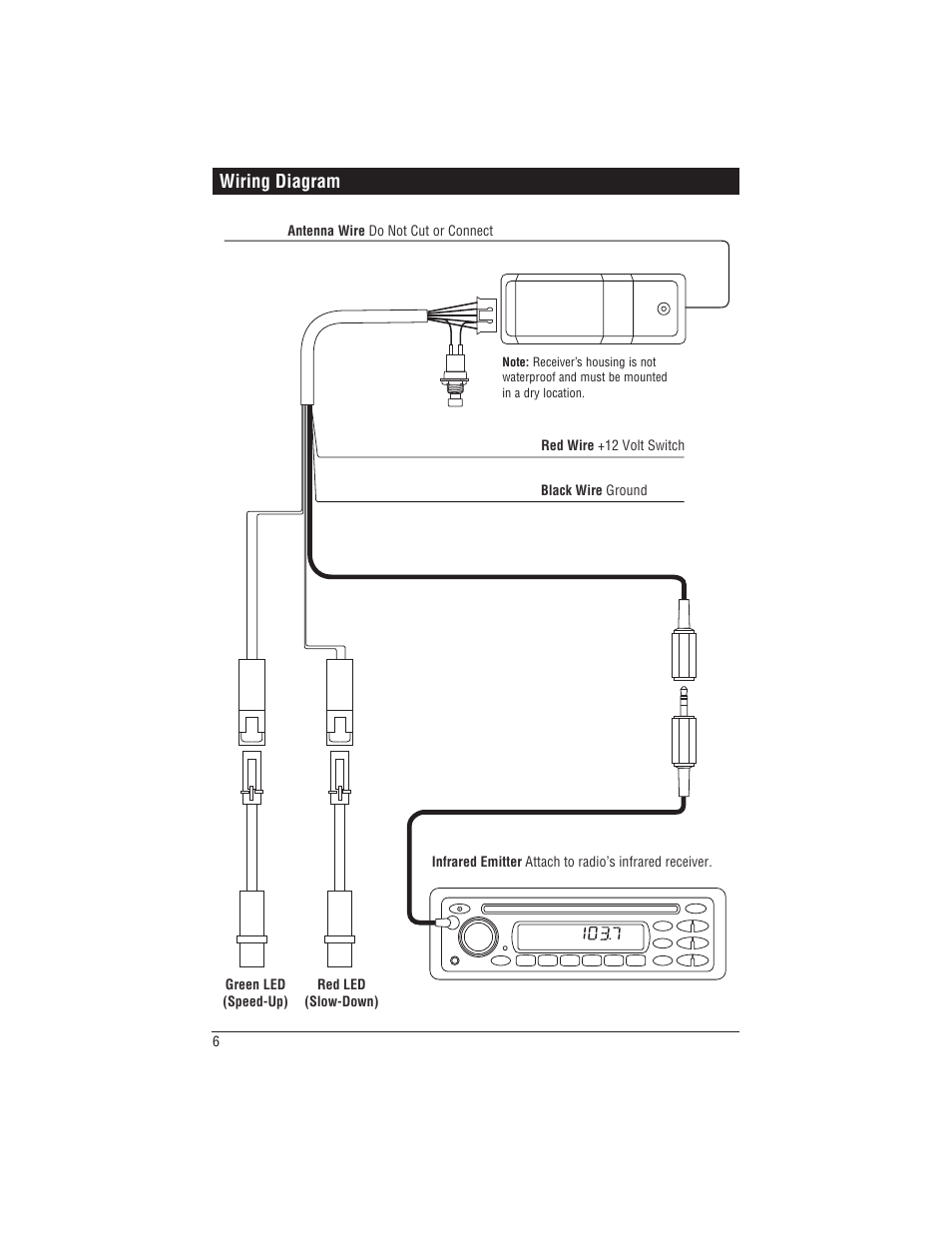 Wiring diagram | Magnadyne Universal Watertight Marine Radio Controller with Speed Indicators MRC-2U User Manual | Page 6 / 12