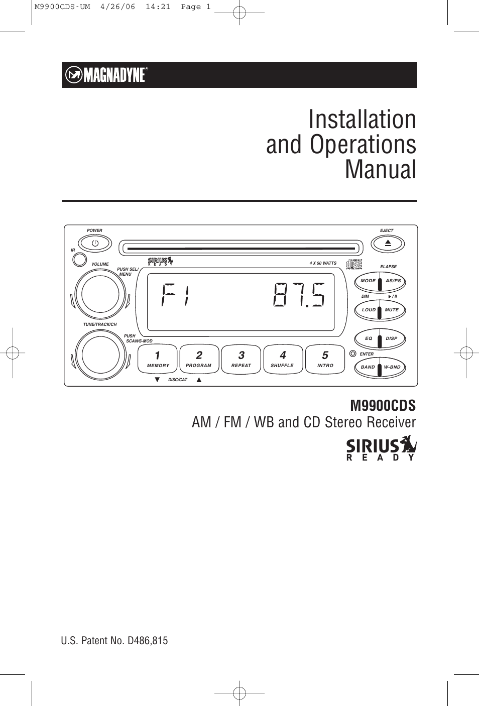 Magnadyne M9900CDS User Manual | 16 pages