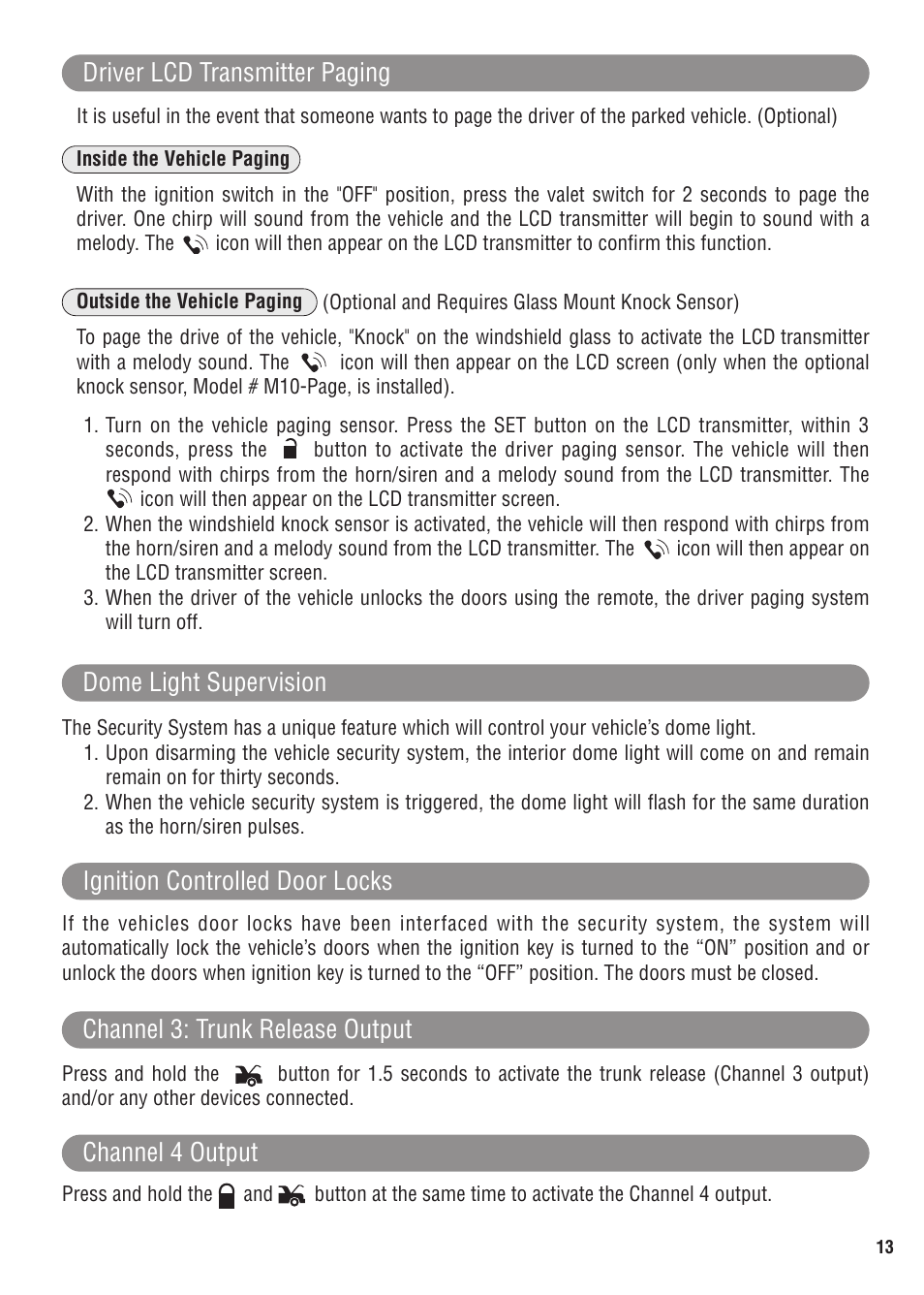 Driver lcd transmitter paging | Magnadyne MARKSMAN X11 User Manual | Page 13 / 24