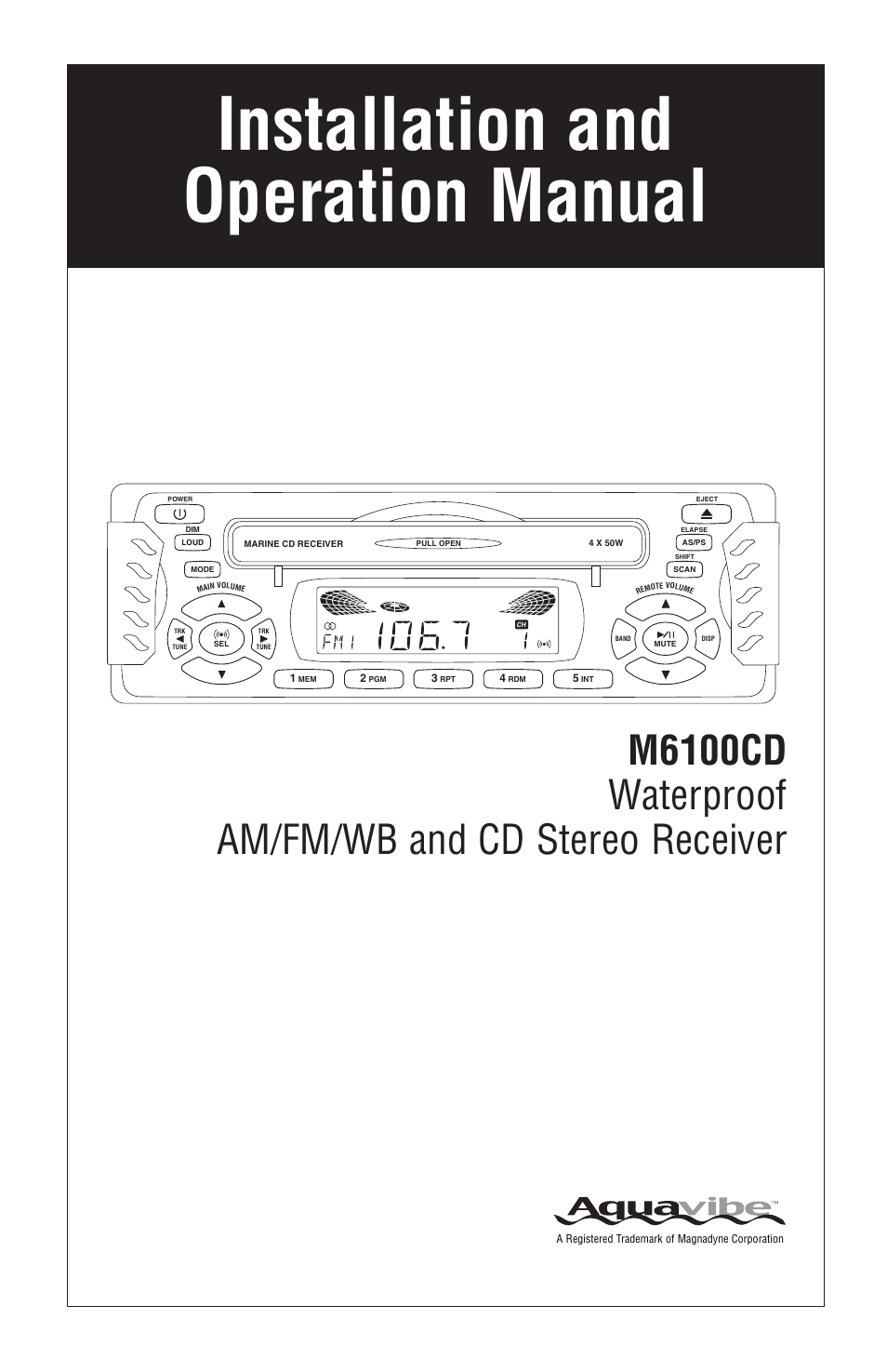 Magnadyne M6100CD User Manual | 15 pages