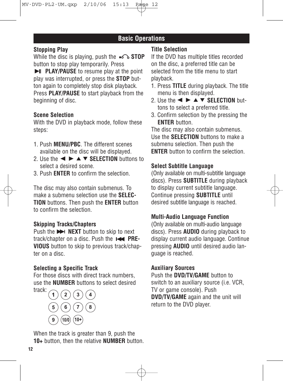 Magnadyne MV-DVD-PL2 User Manual | Page 12 / 20