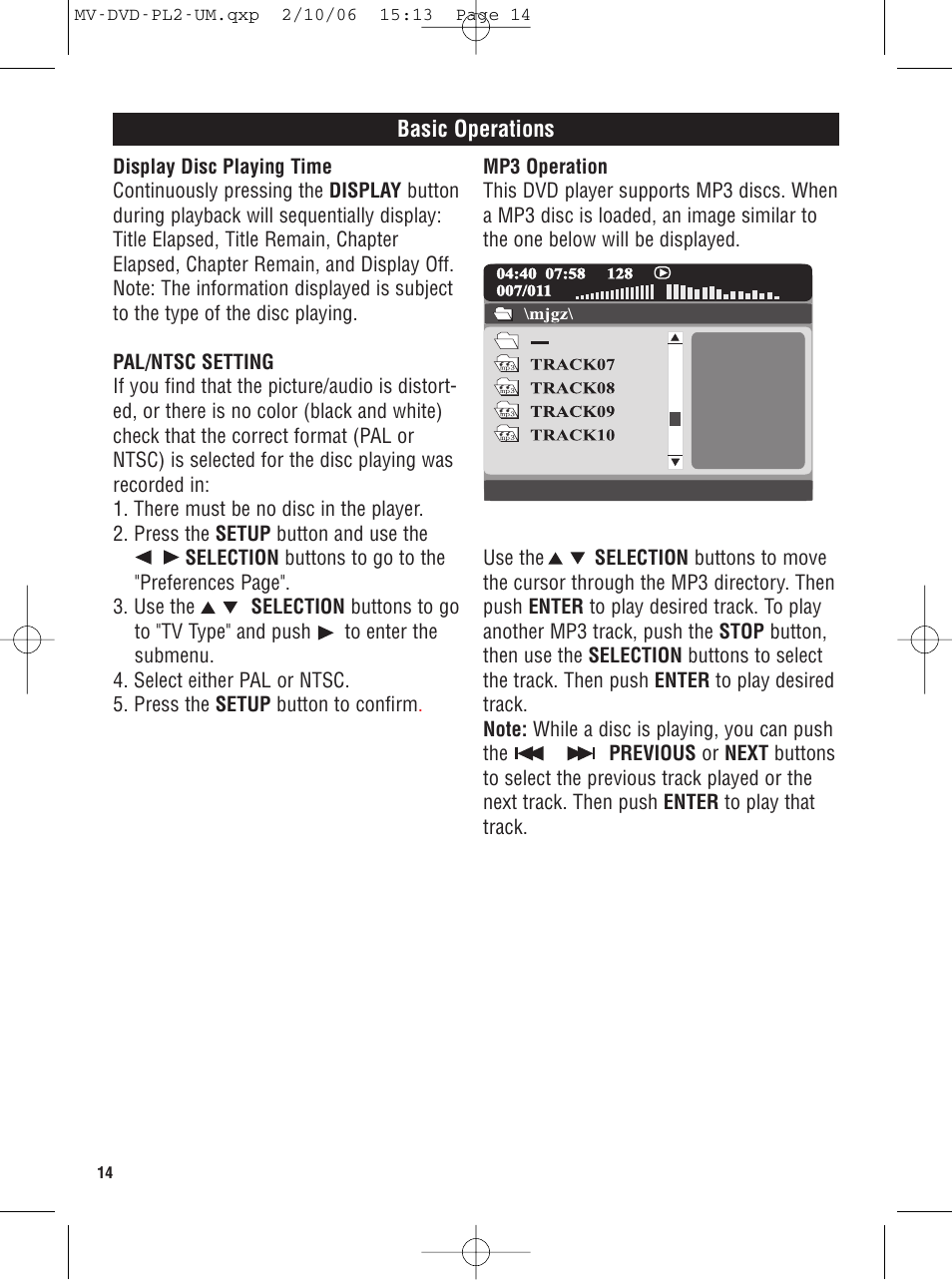 Magnadyne MV-DVD-PL2 User Manual | Page 14 / 20