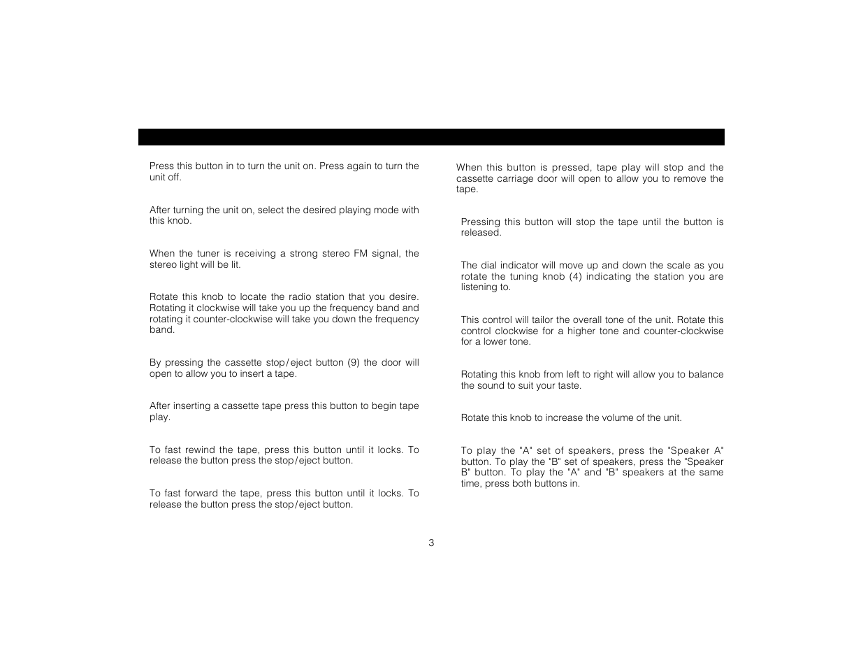Controls and functions | Magnadyne LS6300 User Manual | Page 3 / 12