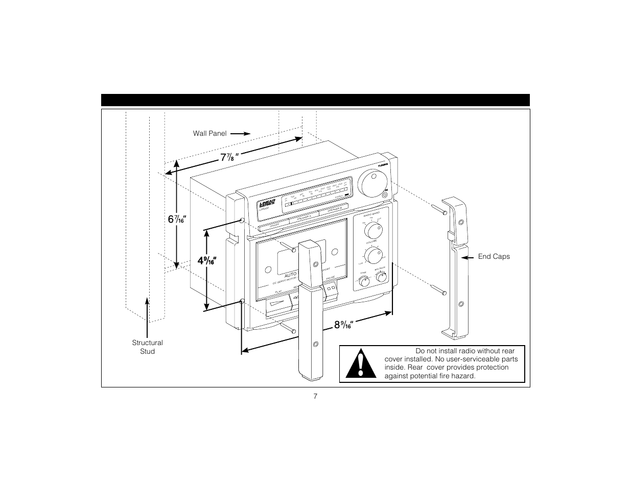 Installation, Kh z fm, Mh z | Low hig h, Wall panel structural stud end caps | Magnadyne LS6300 User Manual | Page 7 / 12