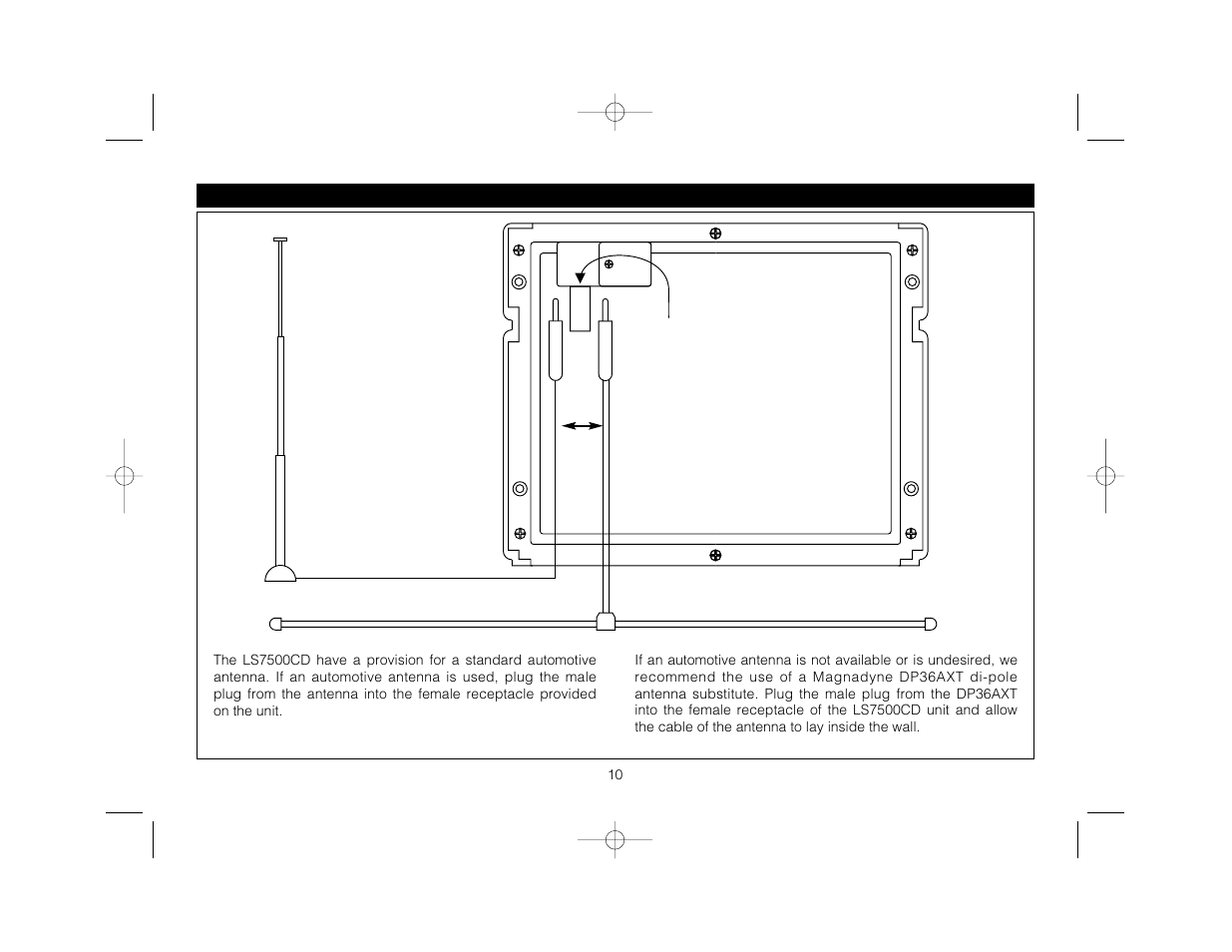 Antenna connections | Magnadyne LS7500CD User Manual | Page 10 / 12