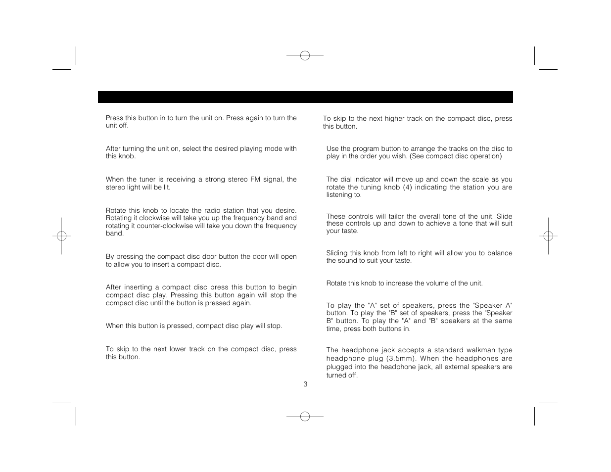 Controls and functions | Magnadyne LS7500CD User Manual | Page 3 / 12