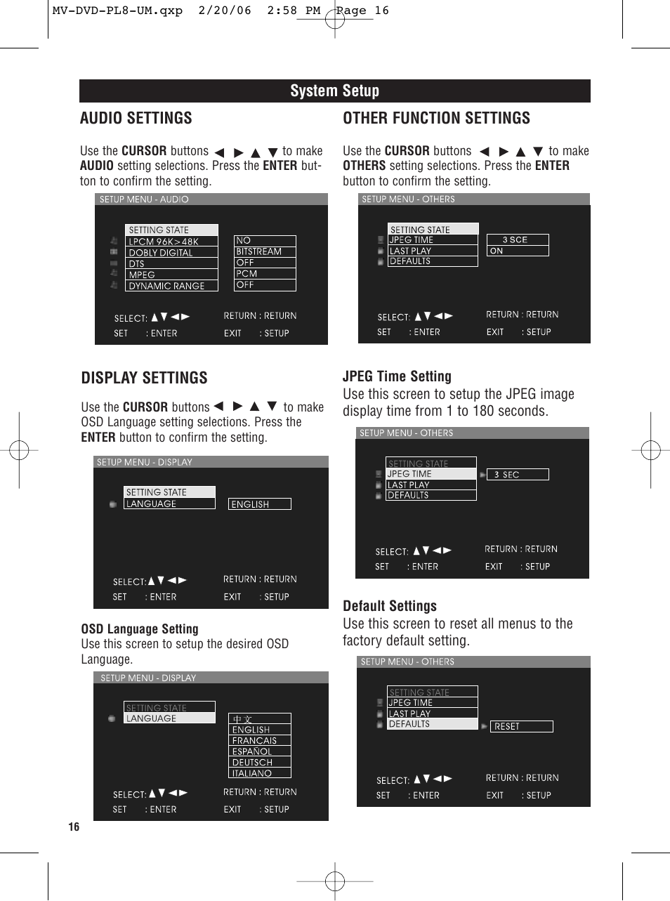Magnadyne MV-DVD-PL8 User Manual | Page 16 / 20
