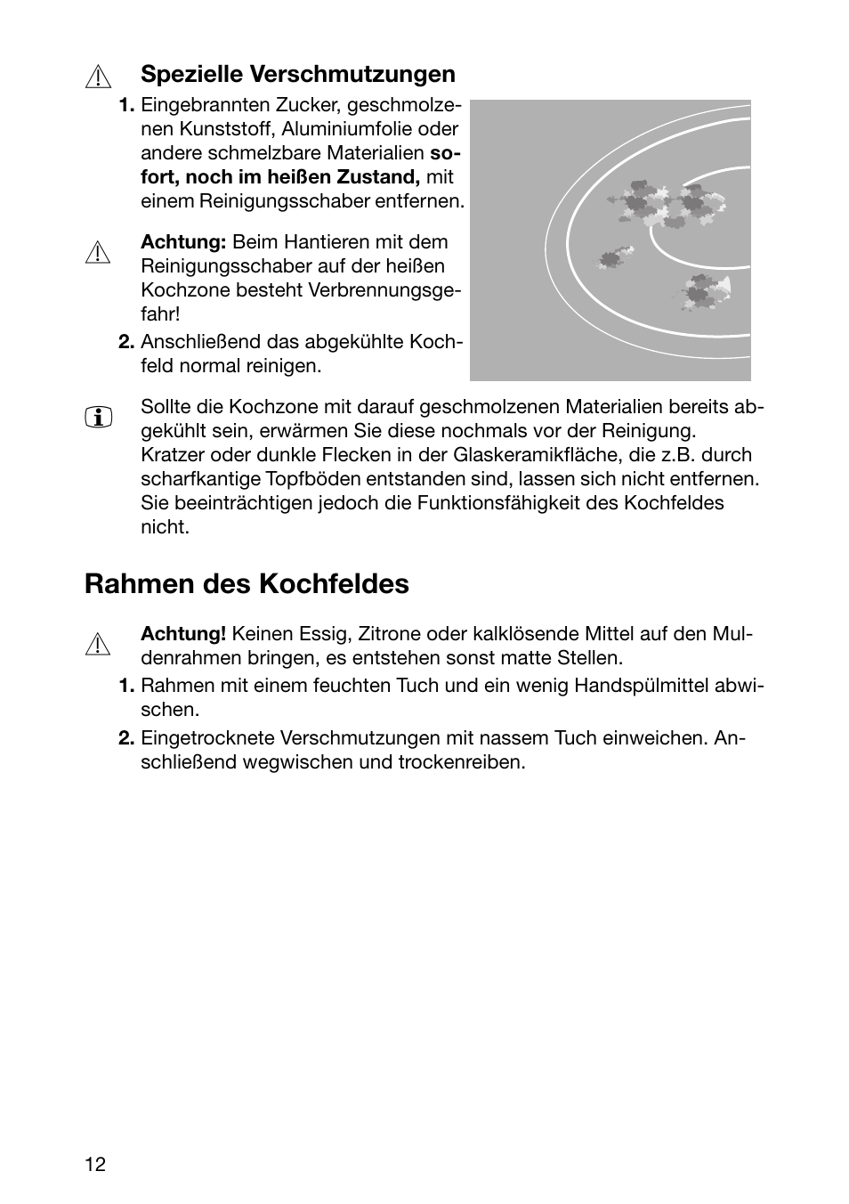 Rahmen des kochfeldes | Electrolux EHL 6645 X User Manual | Page 12 / 104