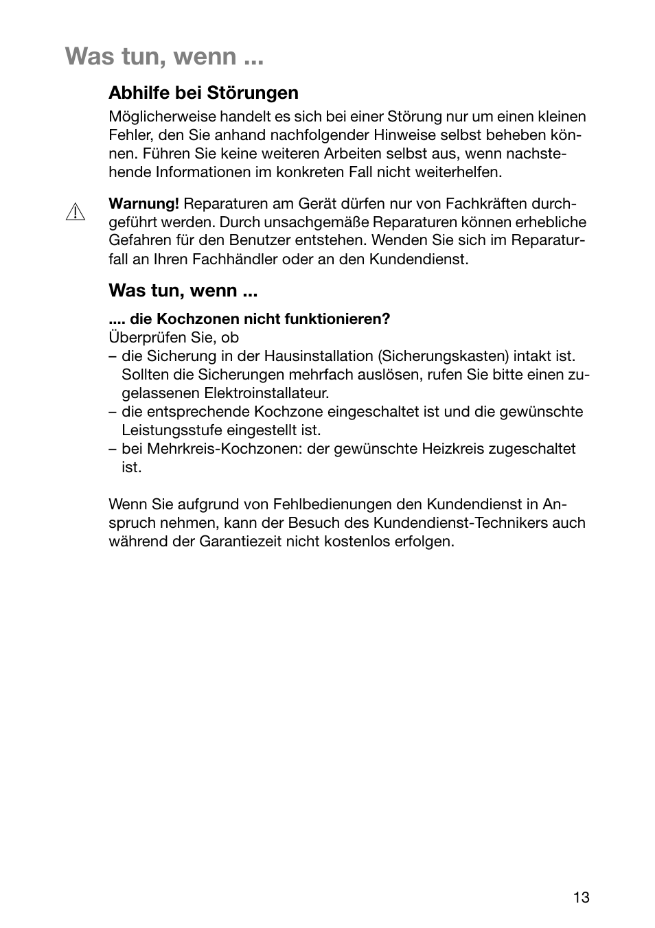 Was tun, wenn | Electrolux EHL 6645 X User Manual | Page 13 / 104
