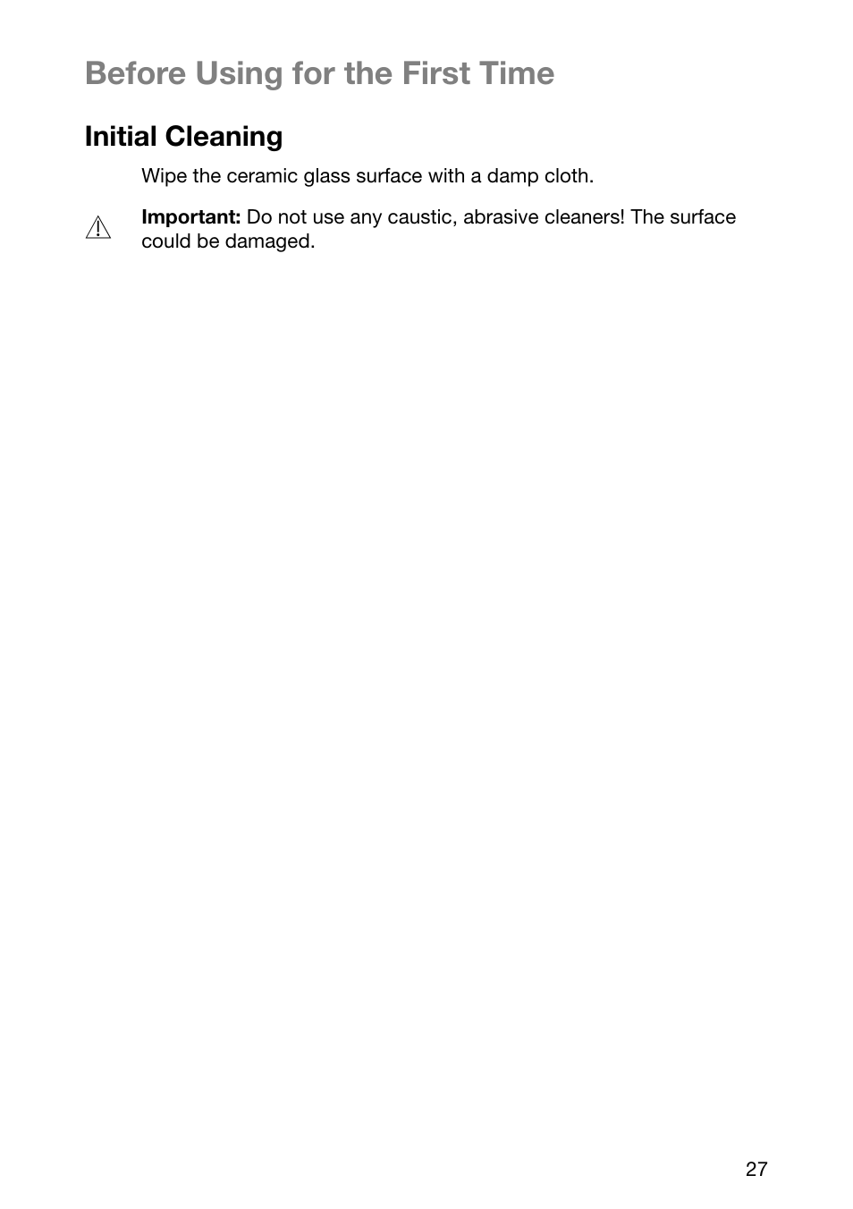Before using for the first time, Initial cleaning | Electrolux EHL 6645 X User Manual | Page 27 / 104