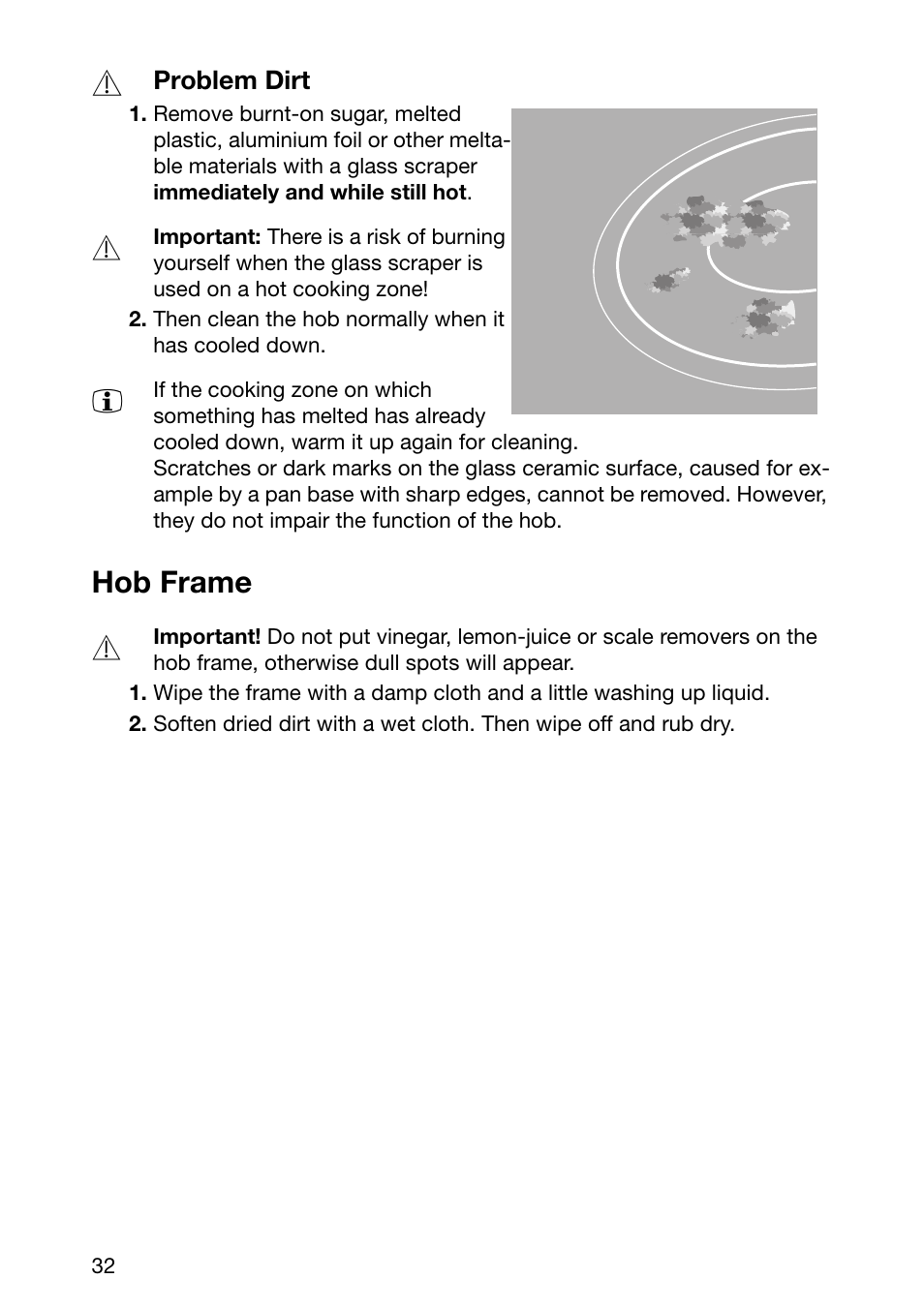 Hob frame | Electrolux EHL 6645 X User Manual | Page 32 / 104