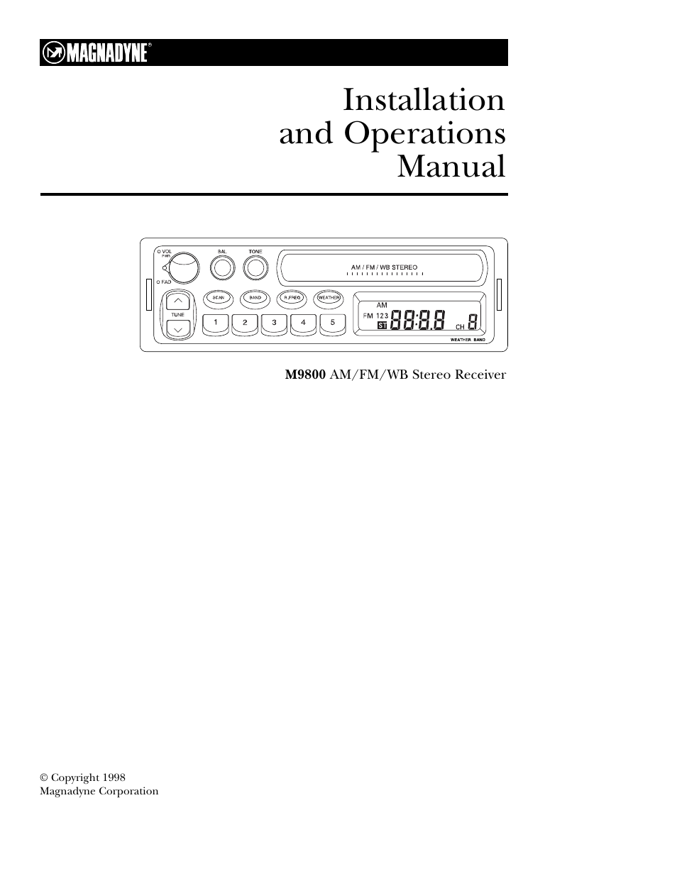 Magnadyne M9800 User Manual | 12 pages