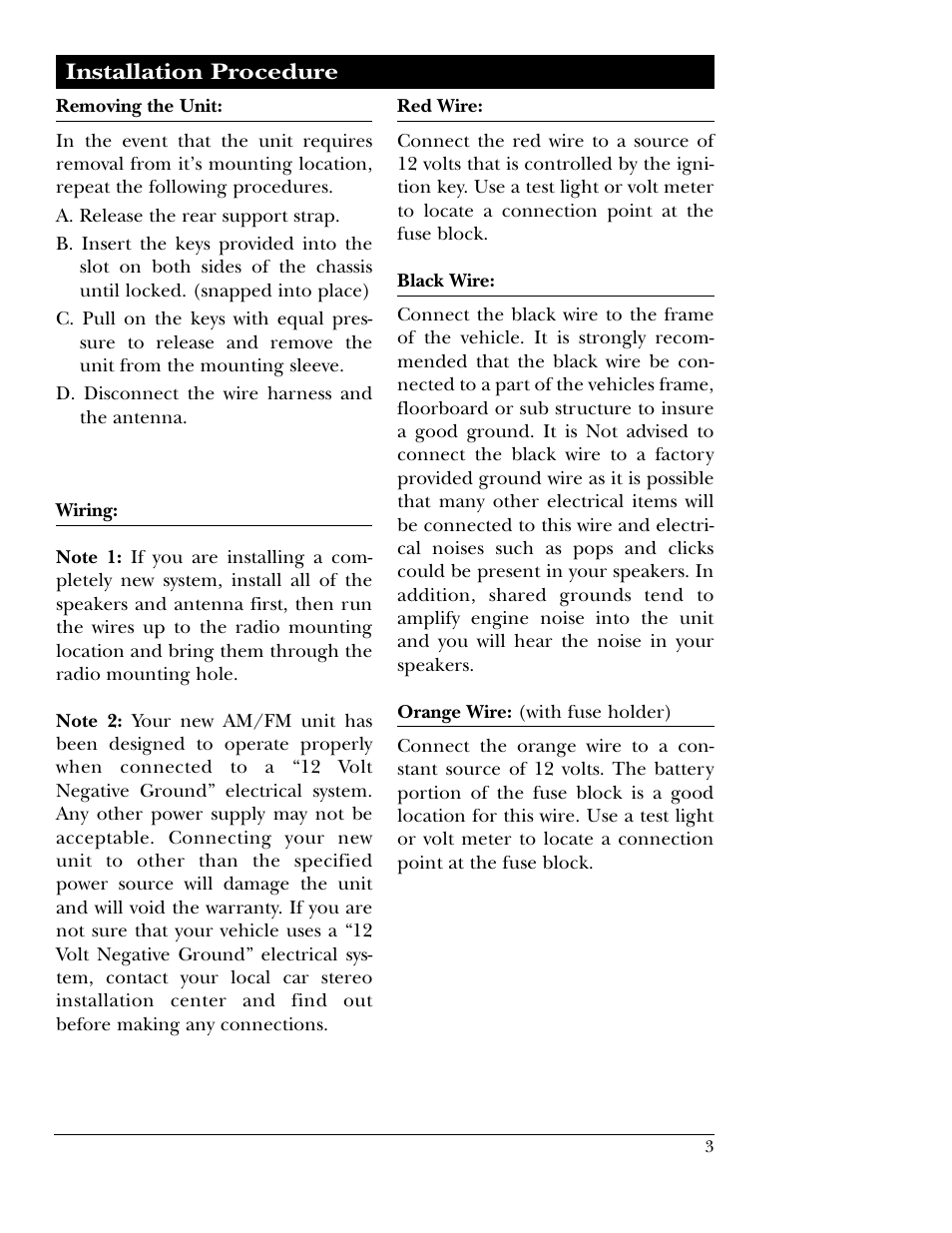 Installation procedure | Magnadyne M9800 User Manual | Page 3 / 12