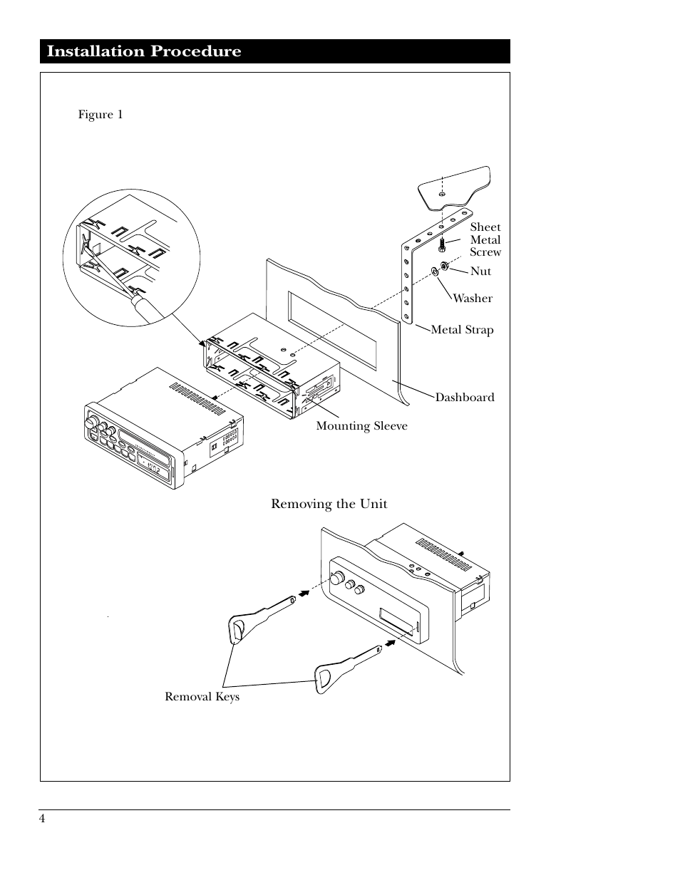 Installation procedure, Removing the unit, Figure 1 | Magnadyne M9800 User Manual | Page 4 / 12