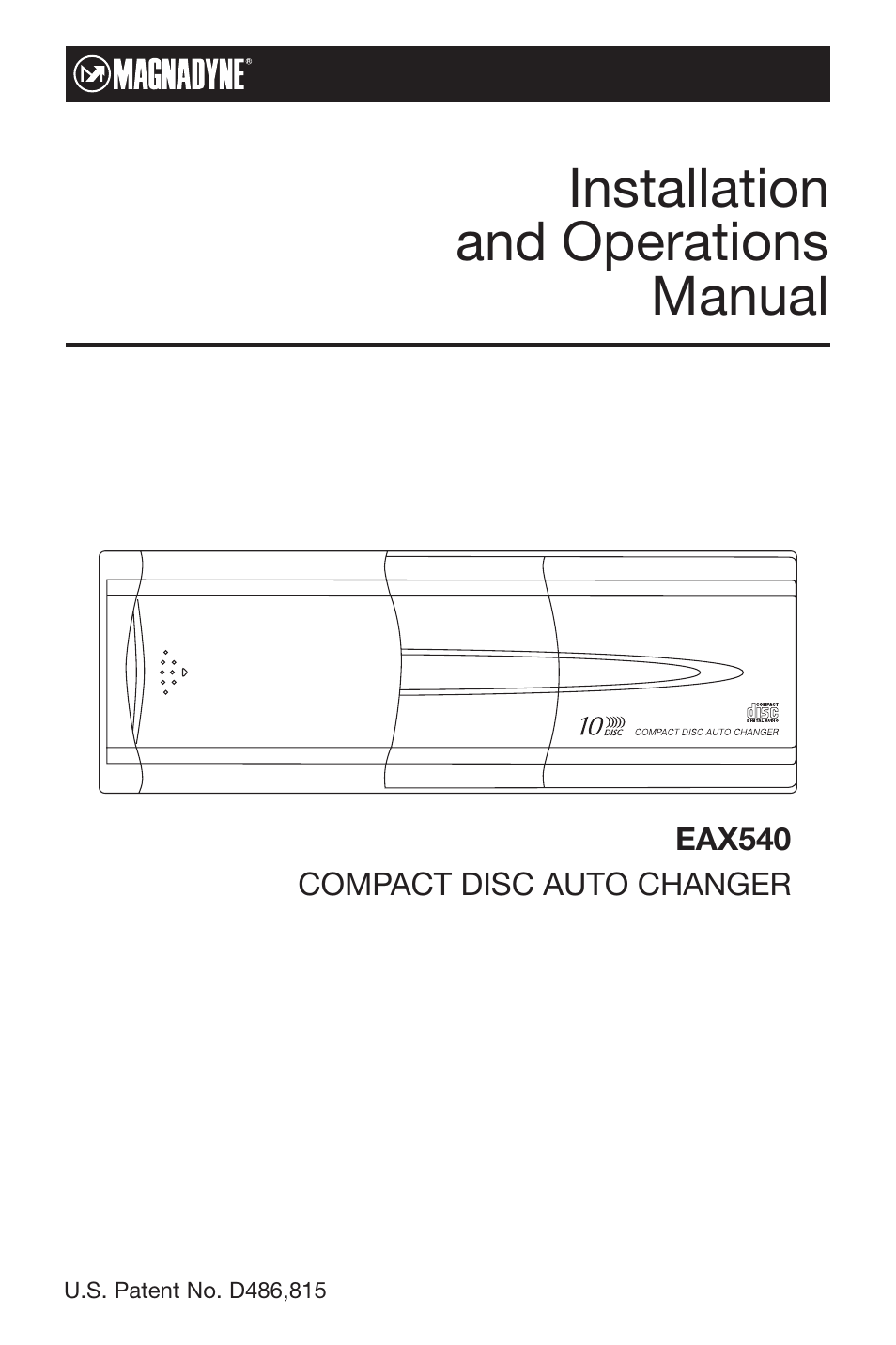 Magnadyne EAX540 User Manual | 12 pages