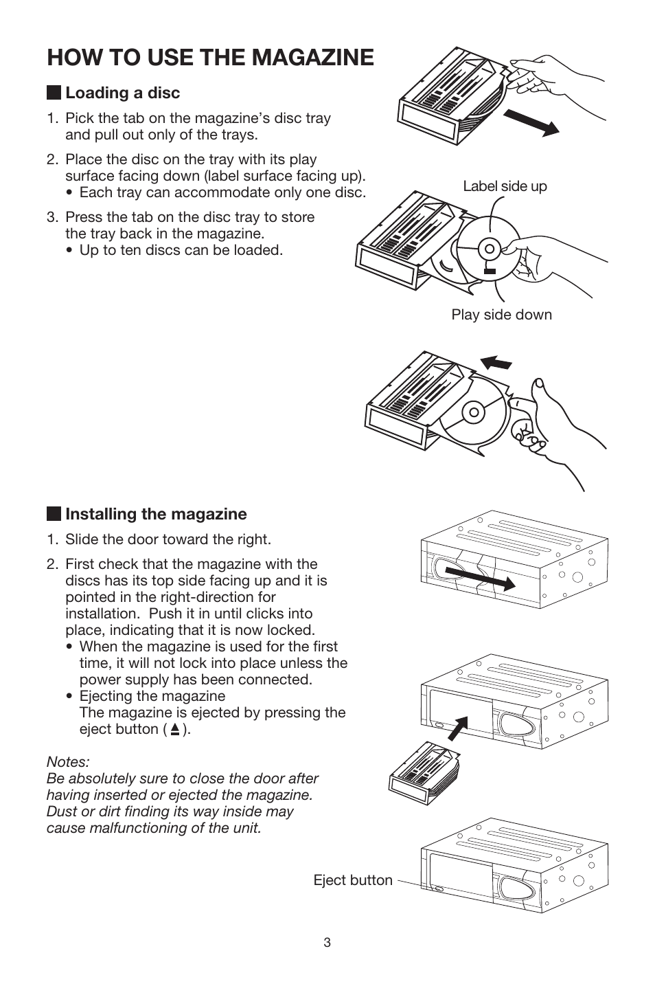 How to use the magazine | Magnadyne EAX540 User Manual | Page 3 / 12