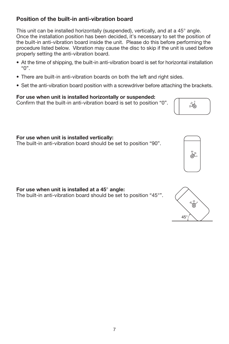 Position of the built-in anti-vibration board | Magnadyne EAX540 User Manual | Page 7 / 12