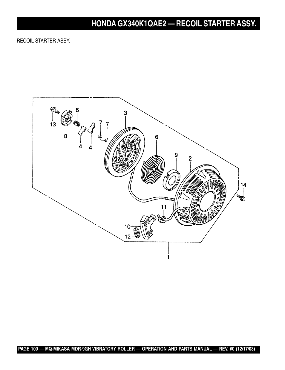 Multiquip Mikasa Vibratory Walk-Behind Roller MDR-9GH User Manual | Page 100 / 106