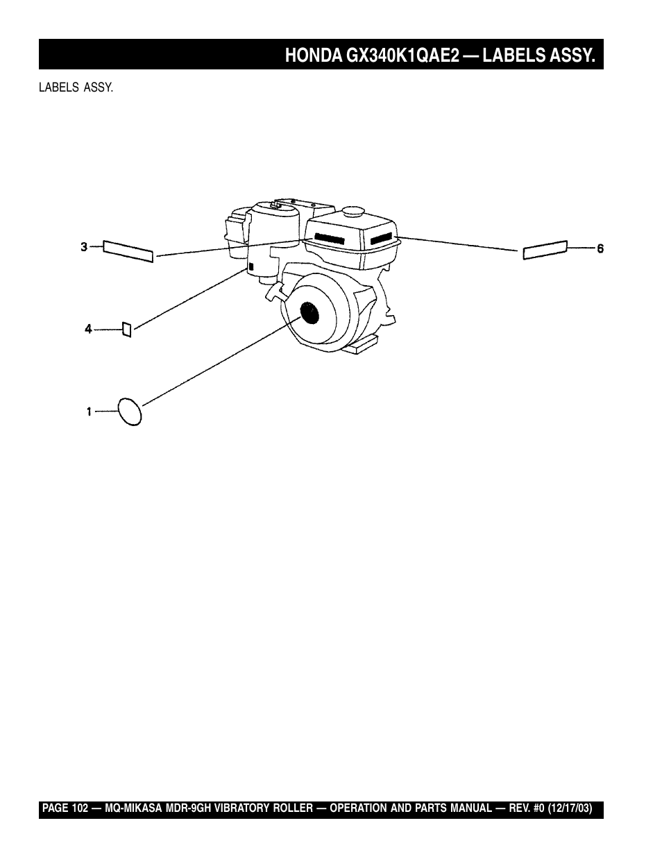 Multiquip Mikasa Vibratory Walk-Behind Roller MDR-9GH User Manual | Page 102 / 106