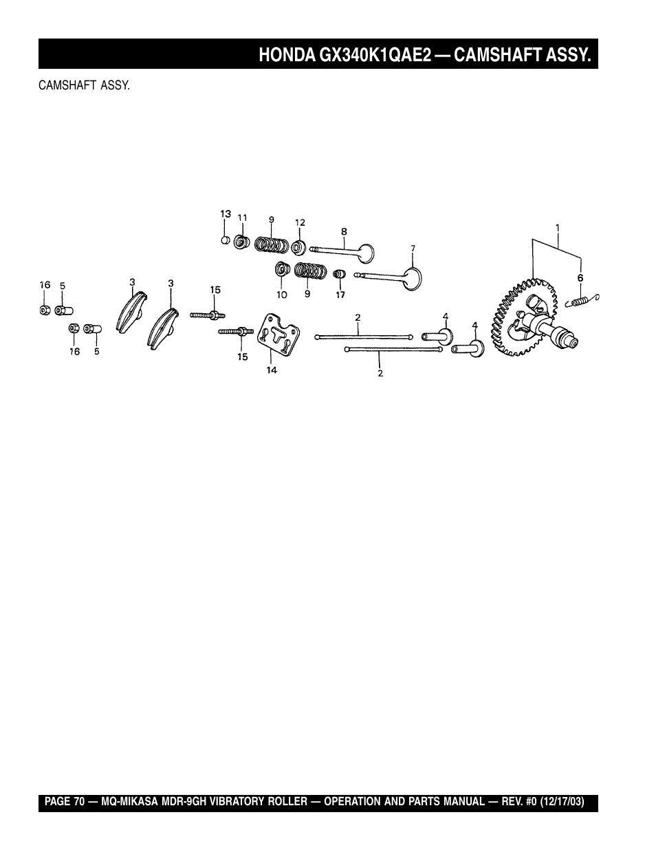 Multiquip Mikasa Vibratory Walk-Behind Roller MDR-9GH User Manual | Page 70 / 106