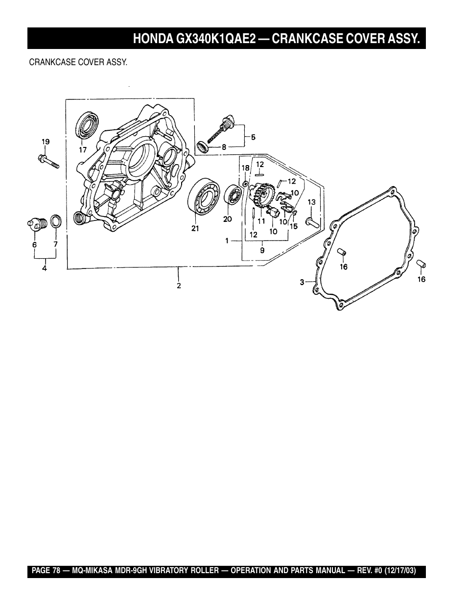 Multiquip Mikasa Vibratory Walk-Behind Roller MDR-9GH User Manual | Page 78 / 106