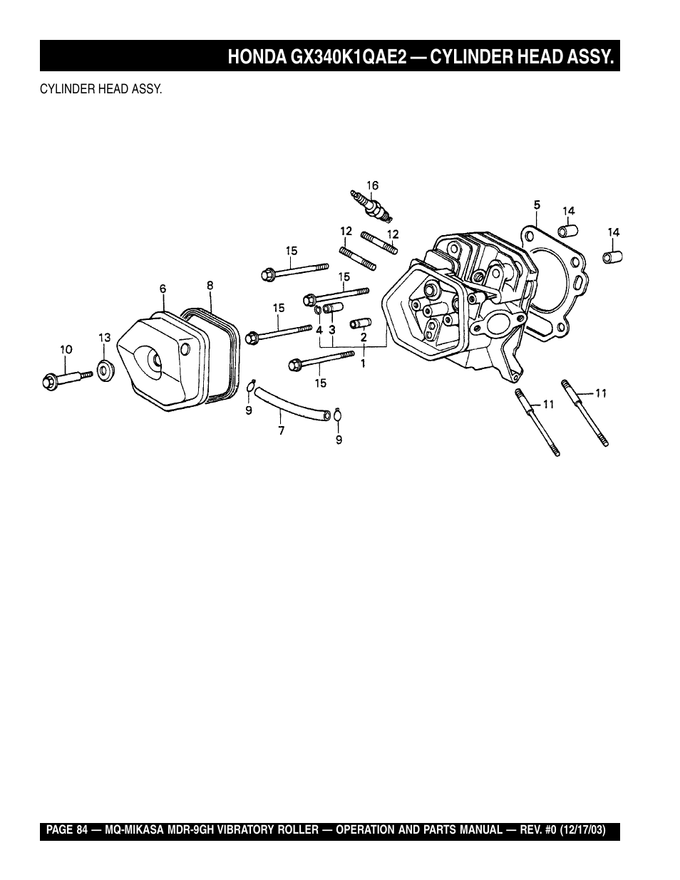 Multiquip Mikasa Vibratory Walk-Behind Roller MDR-9GH User Manual | Page 84 / 106