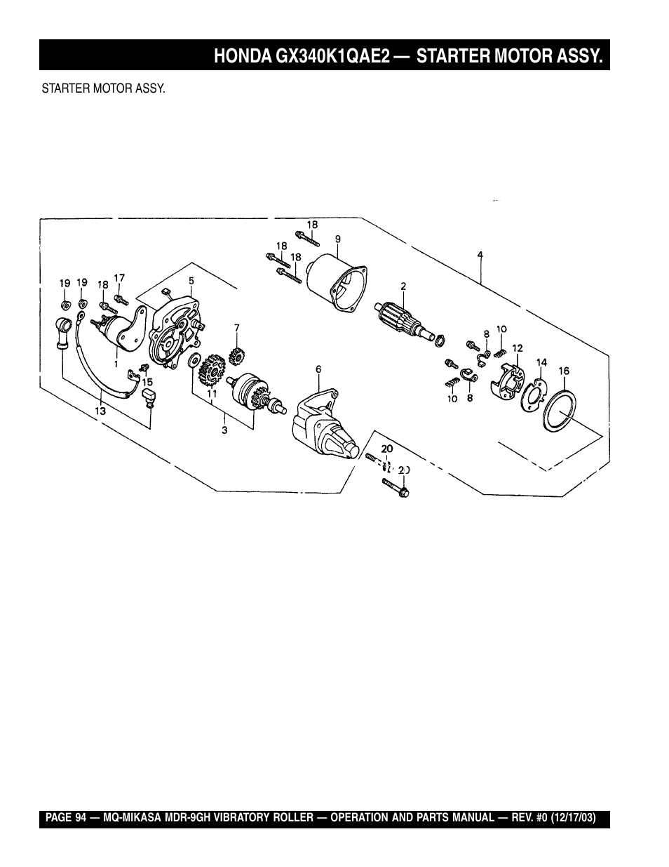 Multiquip Mikasa Vibratory Walk-Behind Roller MDR-9GH User Manual | Page 94 / 106