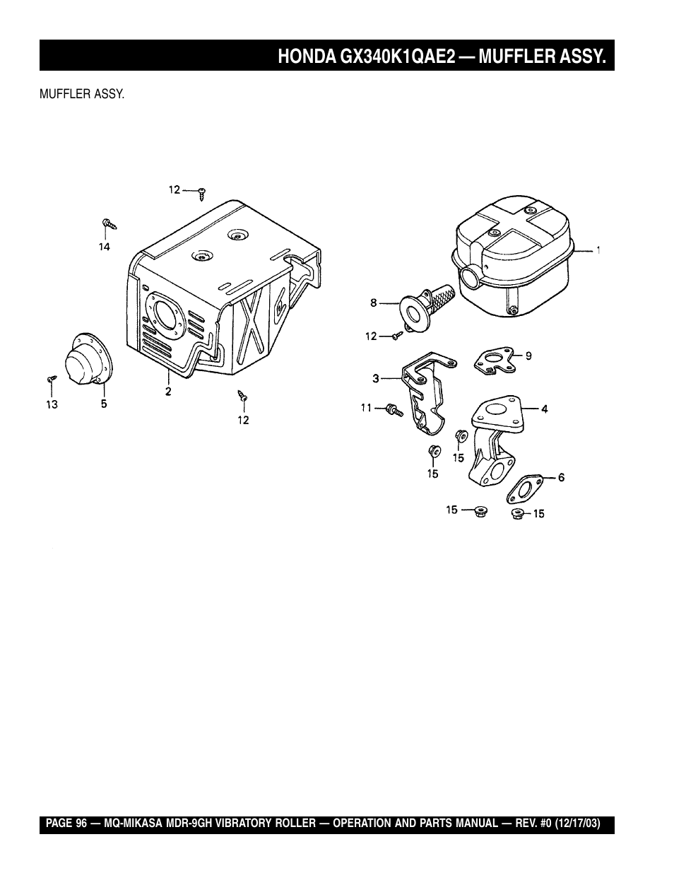 Multiquip Mikasa Vibratory Walk-Behind Roller MDR-9GH User Manual | Page 96 / 106