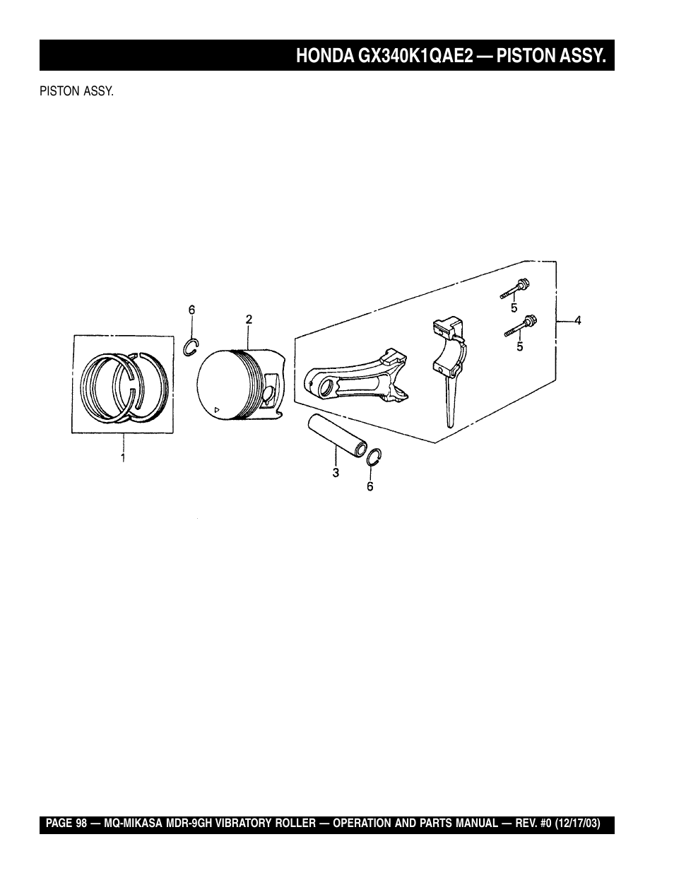 Multiquip Mikasa Vibratory Walk-Behind Roller MDR-9GH User Manual | Page 98 / 106