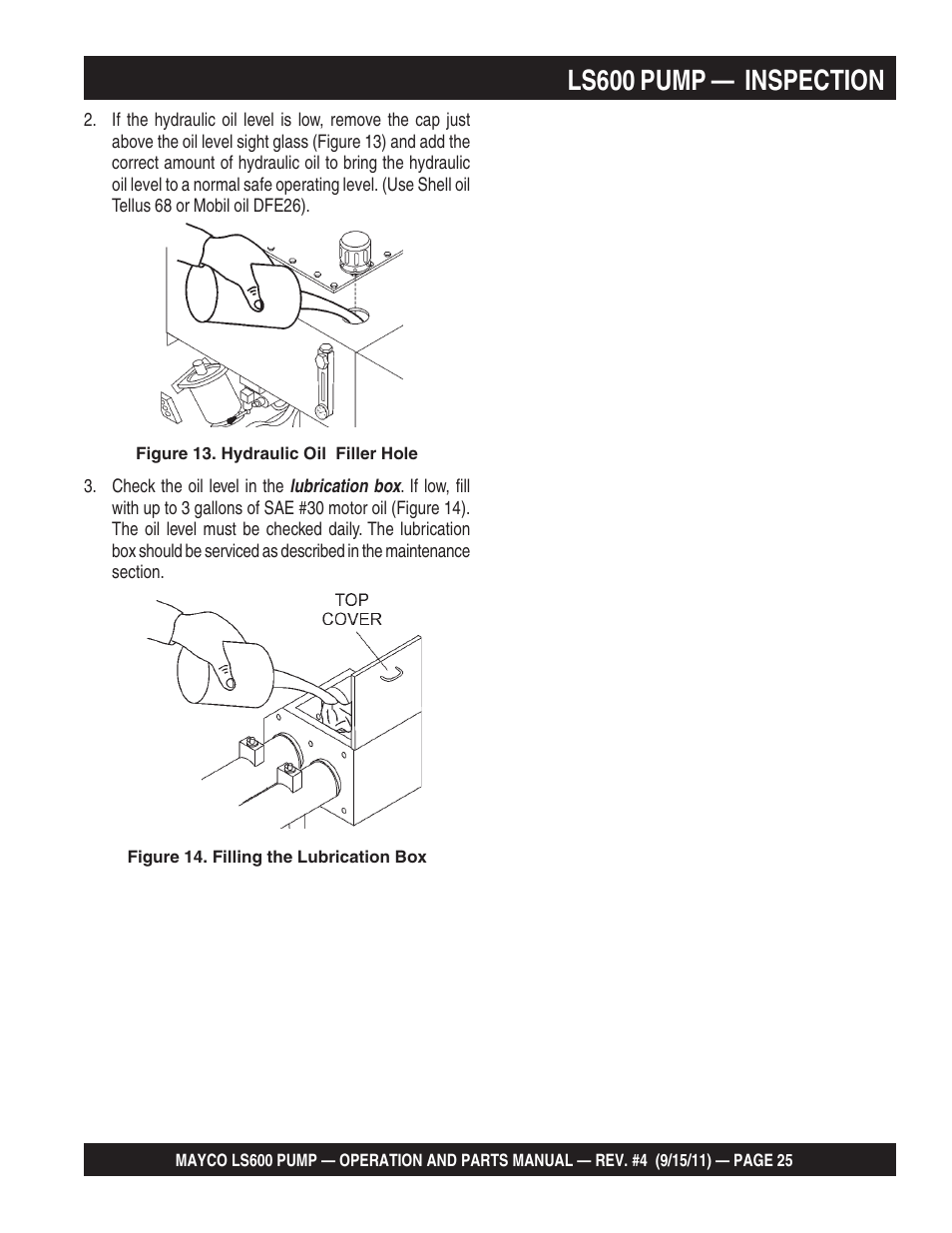Ls600 pump — inspection | Multiquip Mayco Concrete Pump LS600 User Manual | Page 25 / 152