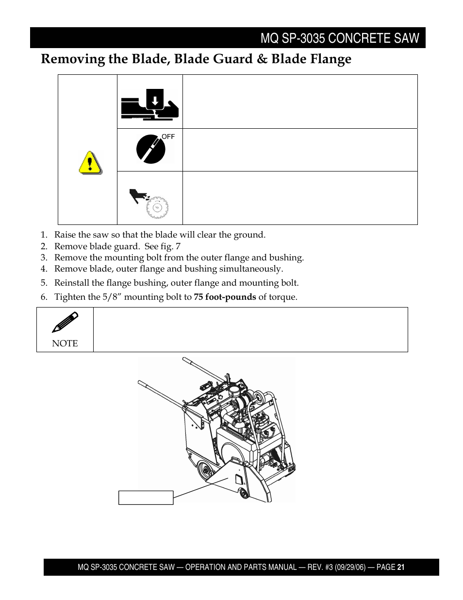 Multiquip Diamond Back SP3 Street Pro Professional Slab Saw 35 HP Wisconsin Diesel Engine SP303530 User Manual | Page 23 / 123