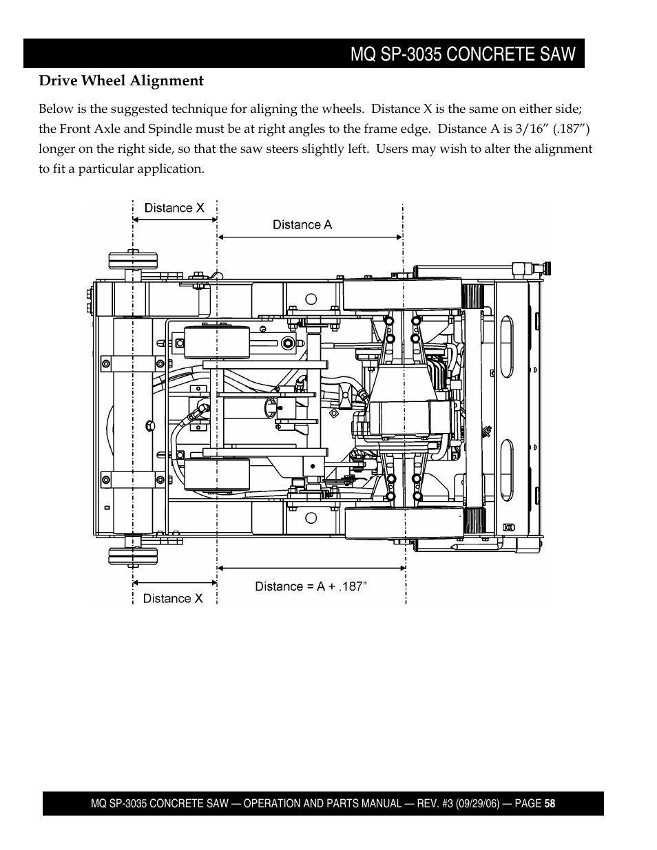 Mq sp-3035 concrete saw | Multiquip Diamond Back SP3 Street Pro Professional Slab Saw 35 HP Wisconsin Diesel Engine SP303530 User Manual | Page 60 / 123