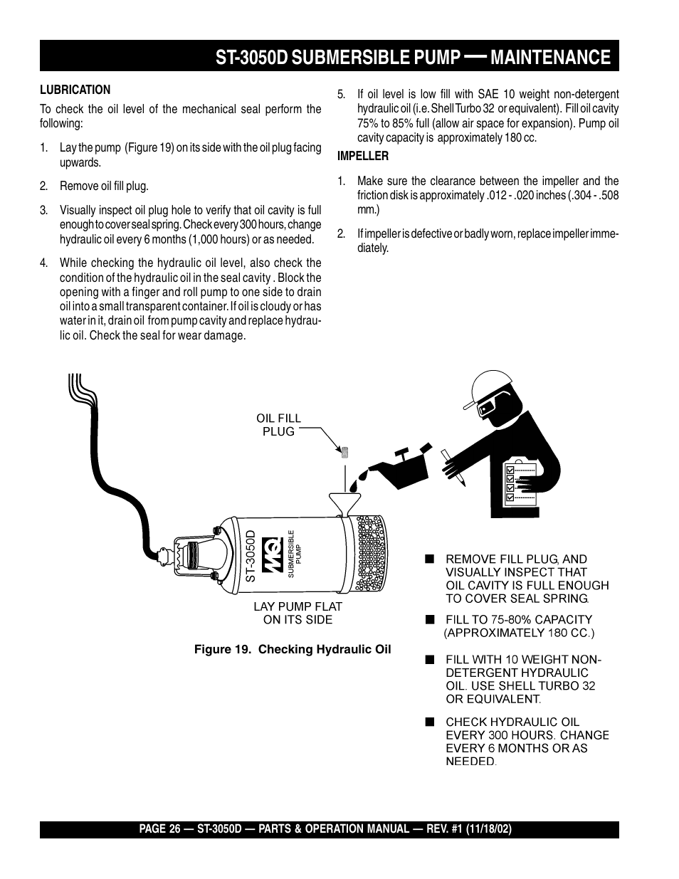 St-3050d submersible pump, Maintenance | Multiquip Submersible Pump ST-3050D User Manual | Page 26 / 38