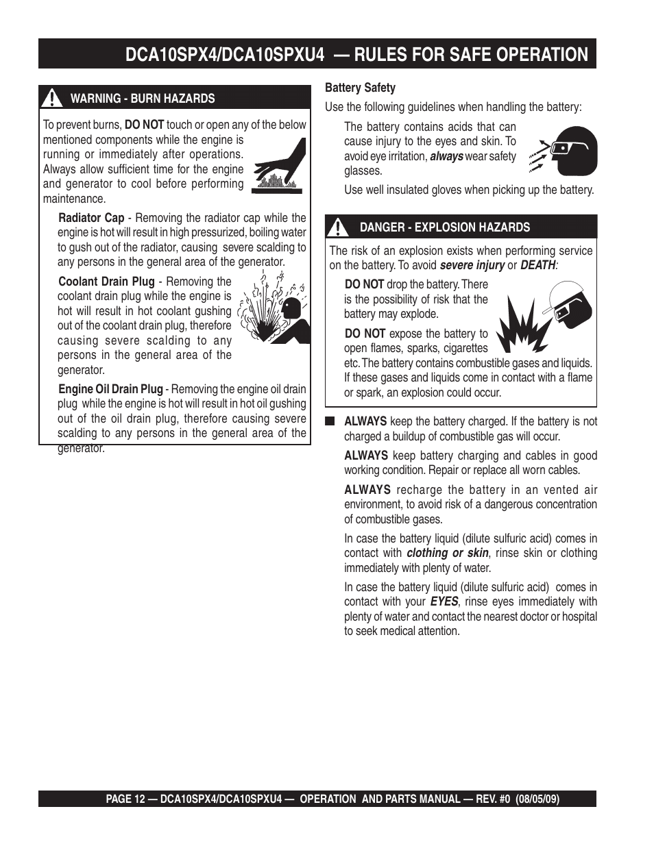 Multiquip MQ Power Whisperwatt 50 Hz Generator DCA10SPXU4 User Manual | Page 12 / 76