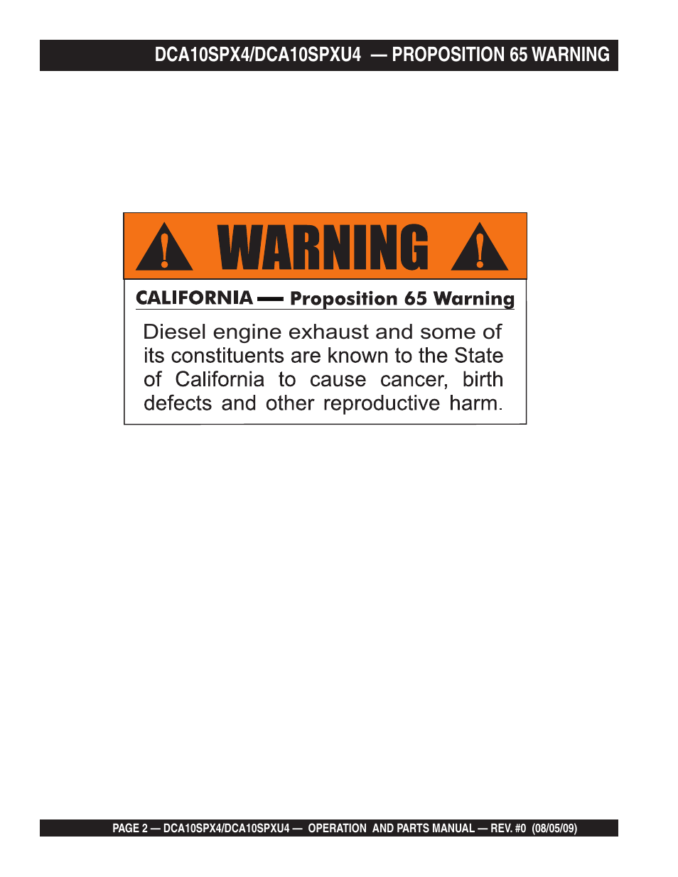 Diesel engine exhaust and some of | Multiquip MQ Power Whisperwatt 50 Hz Generator DCA10SPXU4 User Manual | Page 2 / 76