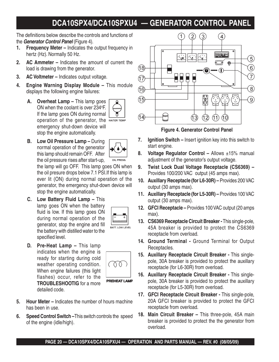 Multiquip MQ Power Whisperwatt 50 Hz Generator DCA10SPXU4 User Manual | Page 20 / 76