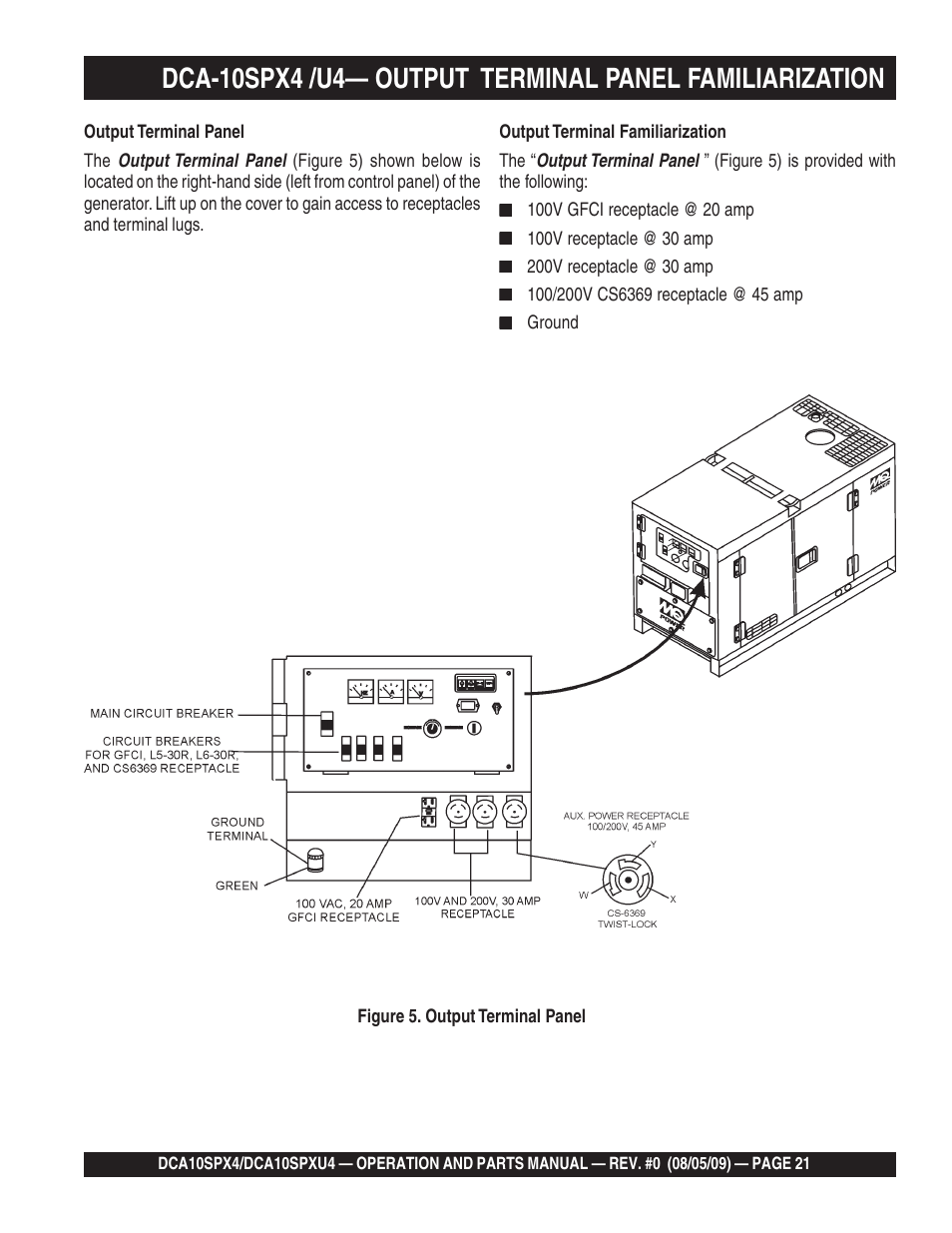 Multiquip MQ Power Whisperwatt 50 Hz Generator DCA10SPXU4 User Manual | Page 21 / 76