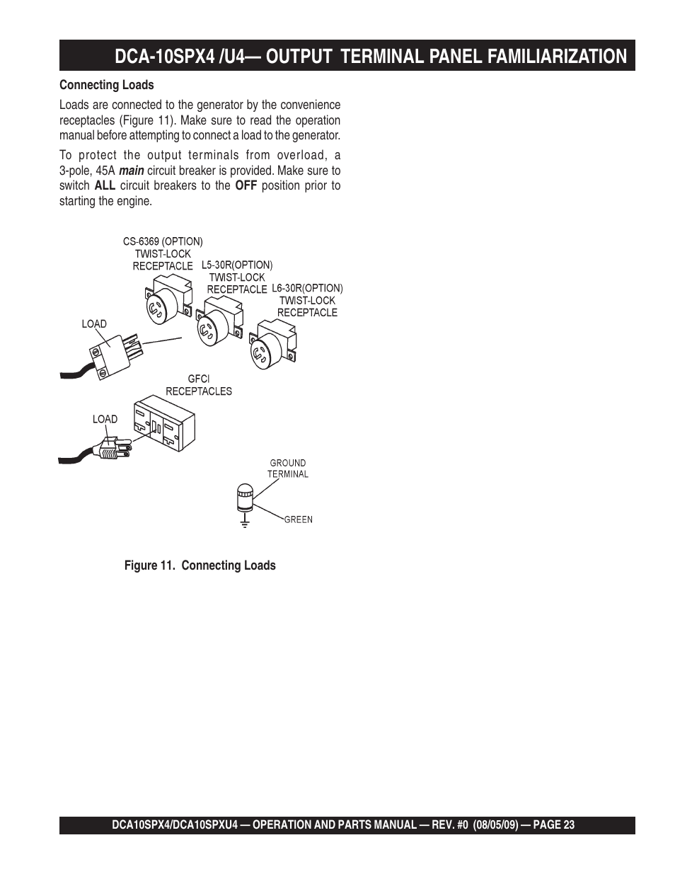 Multiquip MQ Power Whisperwatt 50 Hz Generator DCA10SPXU4 User Manual | Page 23 / 76