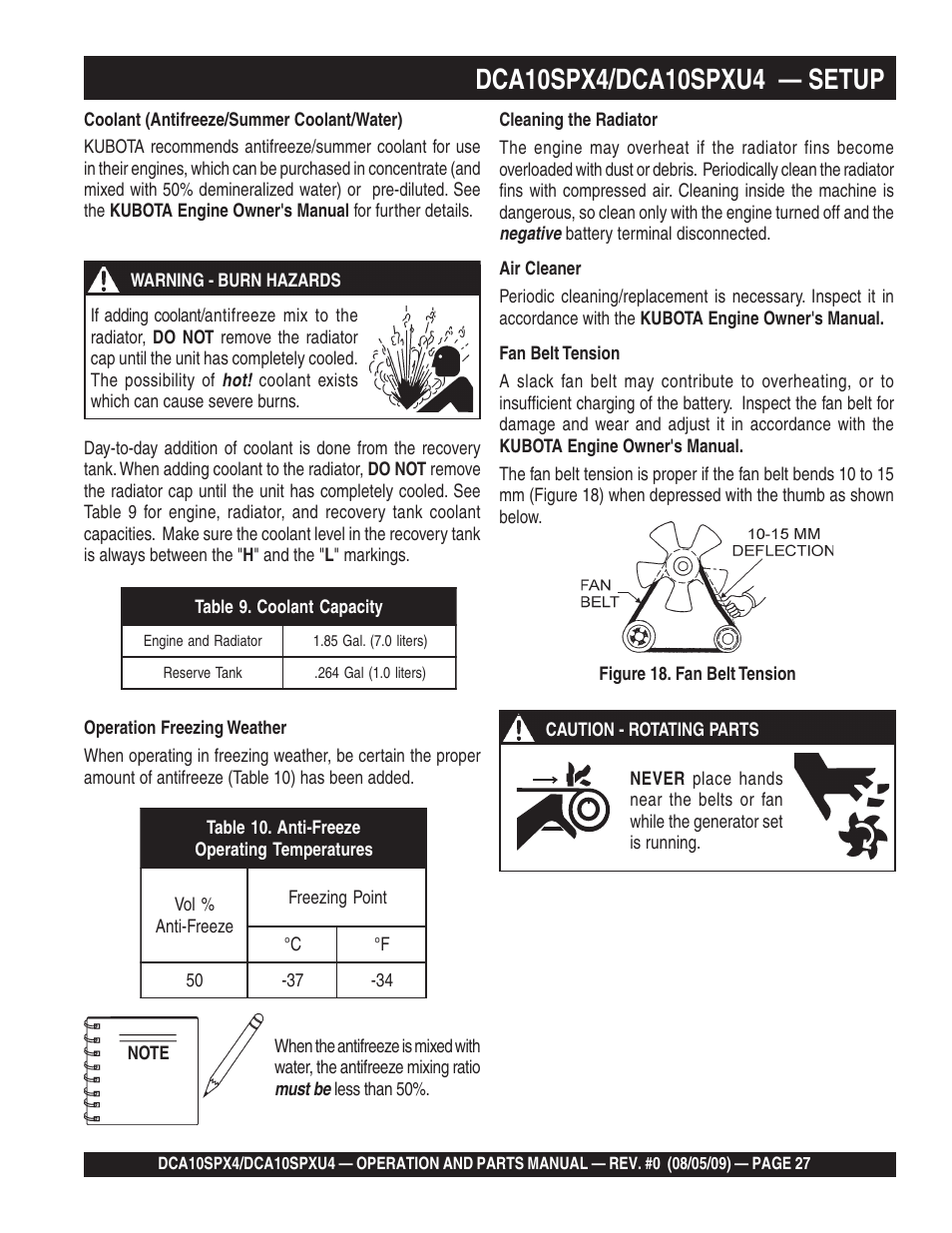 Multiquip MQ Power Whisperwatt 50 Hz Generator DCA10SPXU4 User Manual | Page 27 / 76