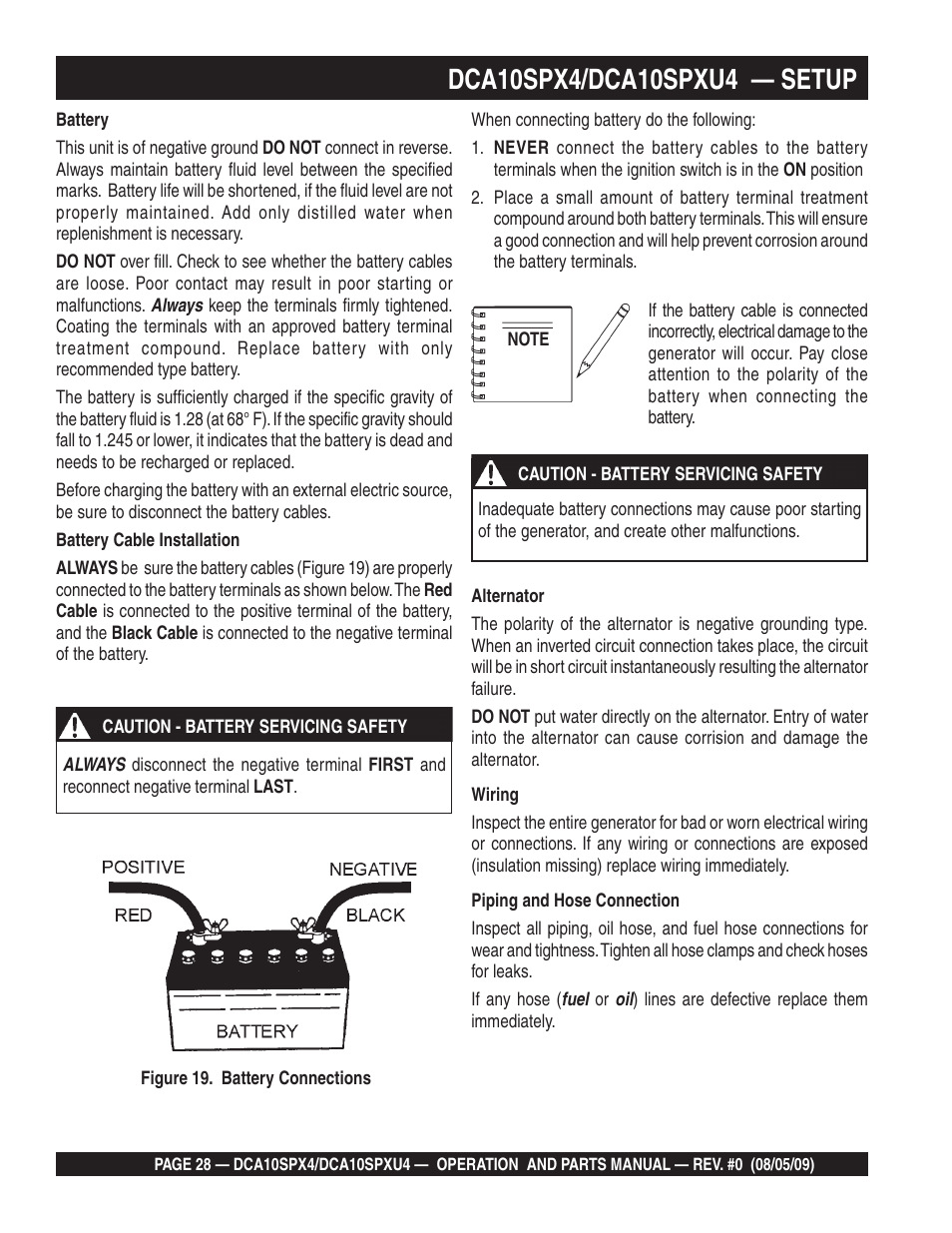Multiquip MQ Power Whisperwatt 50 Hz Generator DCA10SPXU4 User Manual | Page 28 / 76