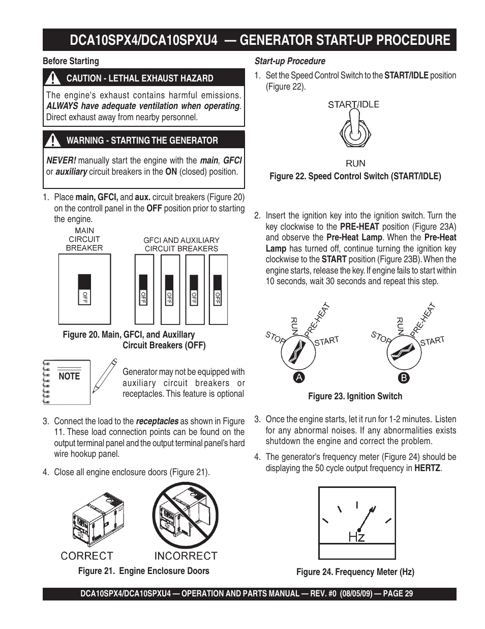 Multiquip MQ Power Whisperwatt 50 Hz Generator DCA10SPXU4 User Manual | Page 29 / 76