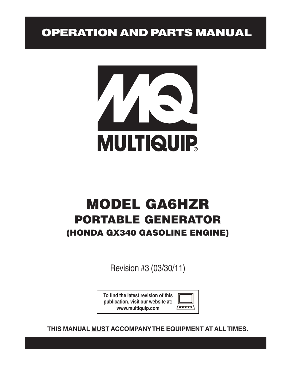 Multiquip GA6HZR User Manual | 70 pages